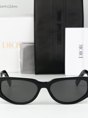 Dior Men Sunglasses Black Grey Cat Eye CD DIAMOND S7I 10A0 NEW AUTHENTIC